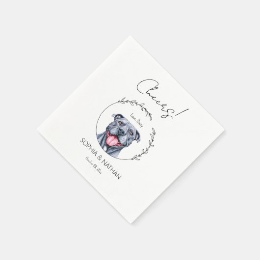 Serviette En Papier Chien Mariage simple Pit Bull Cocktail Napkins (Coin)
