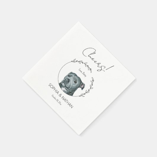 Serviette En Papier Chien Mariage simple Pit Bull Cocktail Napkins (Coin)