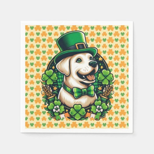 Serviette En Papier Chien mignon de la Saint Patrick (Devant)
