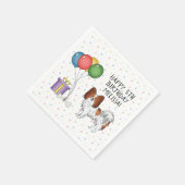 Serviette En Papier Chien mignon De Papillon Rouge Et Blanc - Annivers (Coin)