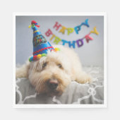 Serviette En Papier Chien mignon Joyeux serviettes d'anniversaire (Devant)