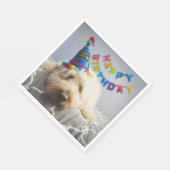 Serviette En Papier Chien mignon Joyeux serviettes d'anniversaire (Coin)