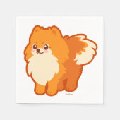 Serviette En Papier Chien mignon Kawaii Pomeranian (Devant)