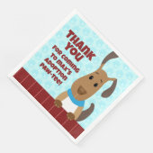 Serviette En Papier Chien mignon sur clôture Pet d'adoption Pawprints  (Coin)