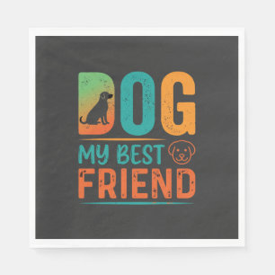 Serviette En Papier Chien Mon Meilleur Ami Design Rétro