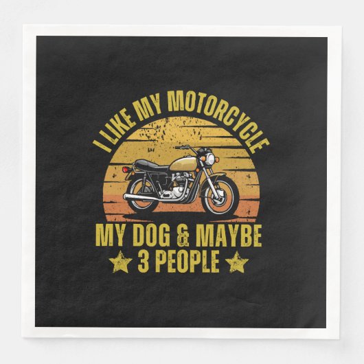 Serviette En Papier Chien Moto (Devant)