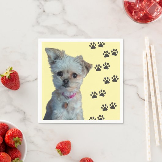 Serviette En Papier Chien napkin (En situation)