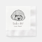 Serviette En Papier Chien noir et blanc Mariage personnalisé (Devant)