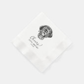 Serviette En Papier Chien noir et blanc Mariage personnalisé serviette (Coin)