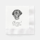 Serviette En Papier Chien noir et blanc Mariage personnalisé serviette (Devant)