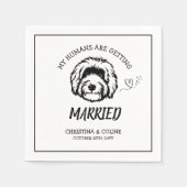 Serviette En Papier Chien noir et blanc Moderne Amusant Simple Mariage (Devant)