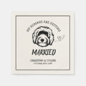 Serviette En Papier Chien noir et blanc Moderne Amusant Simple Mariage (Devant)