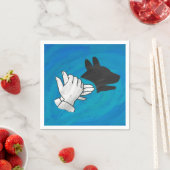 Serviette En Papier Chien Ombré sur bleu (En situation)