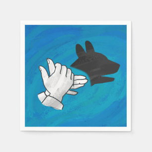 Serviette En Papier Chien Ombré sur bleu