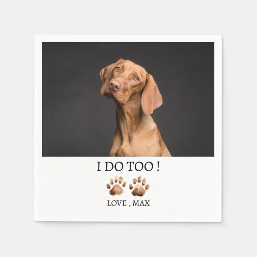 Serviette En Papier Chien ou Mariage personnalisé (Devant)