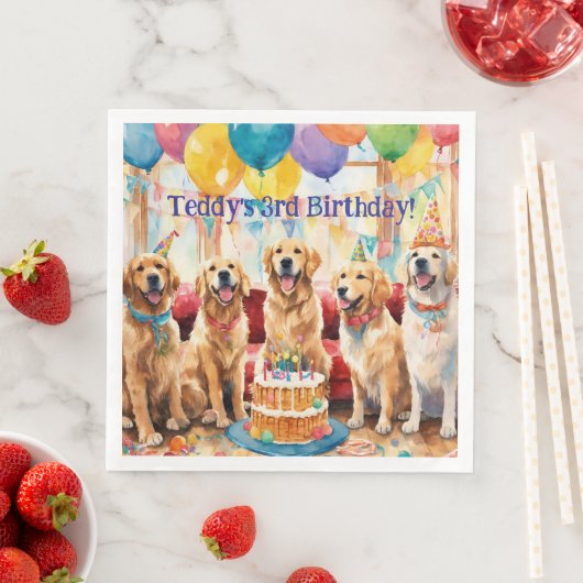 Serviette En Papier Chien Party (En situation)