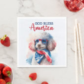 Serviette En Papier Chien patriote-Caniche (En situation)