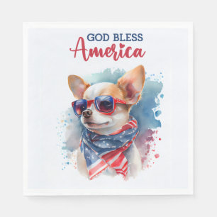 Serviette En Papier Chien patriote-Chihuahua