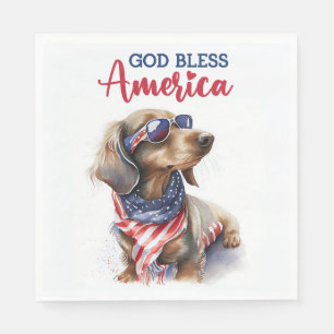 Serviette En Papier Chien patriote-Dachshund