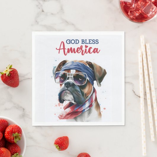 Serviette En Papier Chien patriotique (En situation)