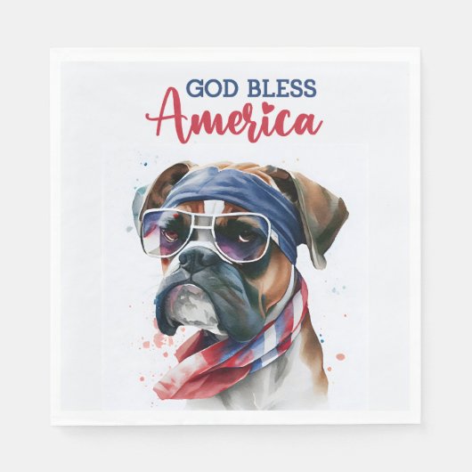 Serviette En Papier Chien patriotique (Devant)