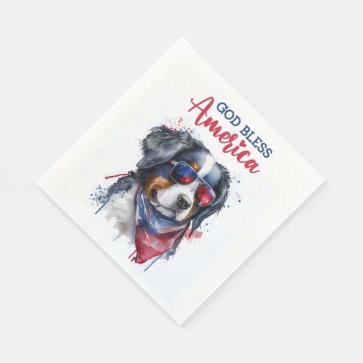Serviette En Papier Chien patriotique bernois (Coin)
