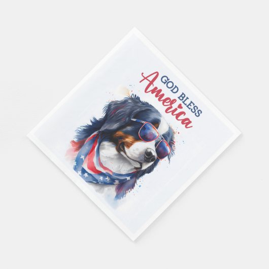 Serviette En Papier Chien patriotique bernois (Coin)