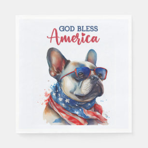 Serviette En Papier Chien patriotique - Chien français