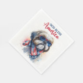Serviette En Papier Chien patriotique Chih tzu (Coin)