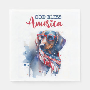 Serviette En Papier Chien patriotique Dachshund