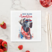 Serviette En Papier Chien patriotique grand Danse (En situation)