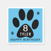 Serviette En Papier Chien Paw Blue Anniversaire de enfant Party (Devant)
