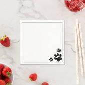 Serviette En Papier Chien Paws B&W (En situation)