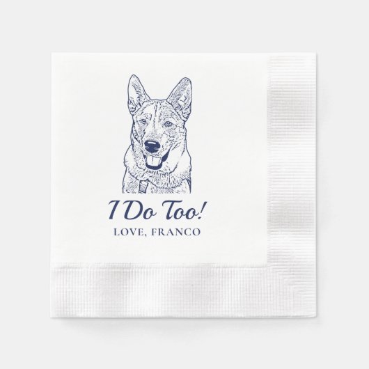 Serviette En Papier Chien Personnalisé Accueille Cocktail Personnalisé (Devant)