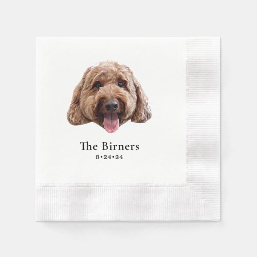 Serviette En Papier Chien personnalisé Cheveux personnalisés serviette (Devant)