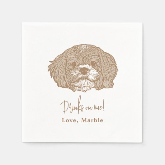 Serviette En Papier Chien personnalisé Mariage personnalisées serviett (Devant)