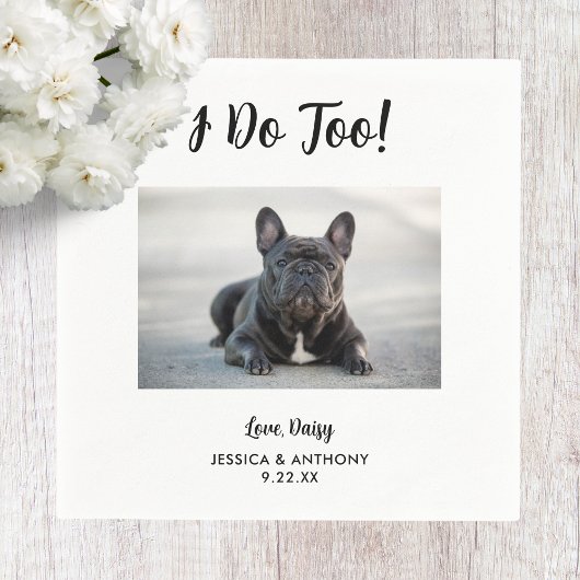 Serviette En Papier Chien Photo Mariage Cocktail Napkins