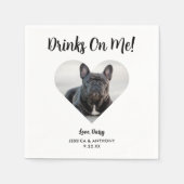 Serviette En Papier Chien Photo Mariage Cocktail Napkins (Devant)