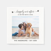 Serviette En Papier Chien Photo Personnalisé Mariage Animaux De Compag (Devant)
