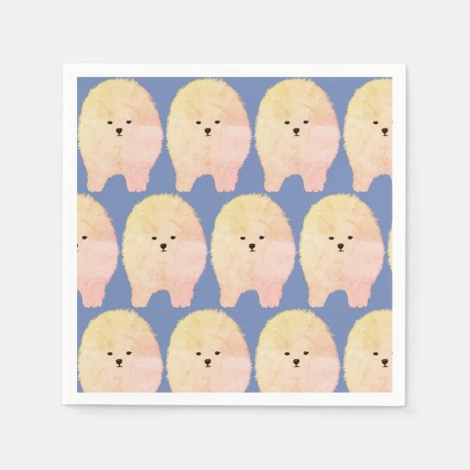 Serviette En Papier Chien Poméranien, Fluffeux Papier personnalisé Nap (Devant)
