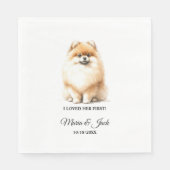 Serviette En Papier Chien Poméranien J'Aimais Son Premier Mariage (Devant)
