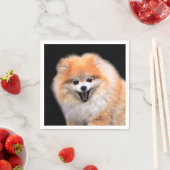 Serviette En Papier Chien Poméranien mignon riant (En situation)