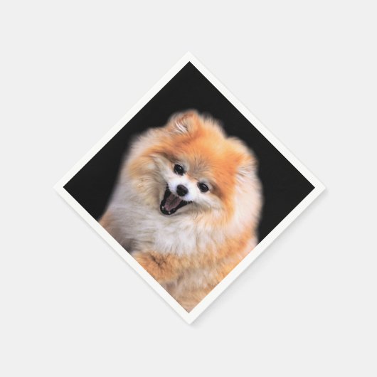 Serviette En Papier Chien Poméranien mignon riant (Coin)