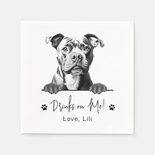 Serviette En Papier Chien robuste Boissons Personnalisées Sur Moi (Devant)