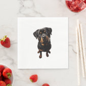 Serviette En Papier chien rottweiler (En situation)