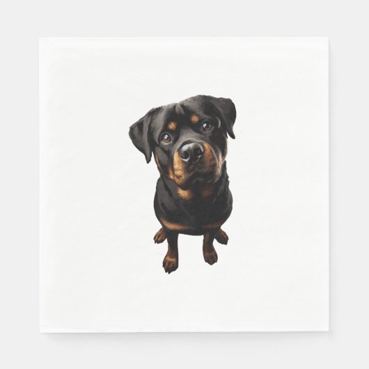 Serviette En Papier chien rottweiler (Devant)