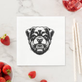 Serviette En Papier Chien Rottweiler  (En situation)