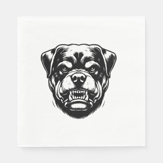 Serviette En Papier Chien Rottweiler  (Devant)