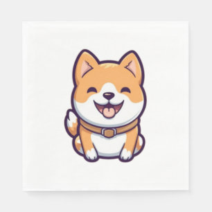 Serviette En Papier Chien Shiba Inu de dessin animé mignon