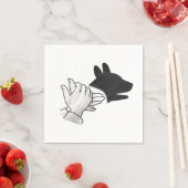Serviette En Papier Chien Silhouette main (En situation)
